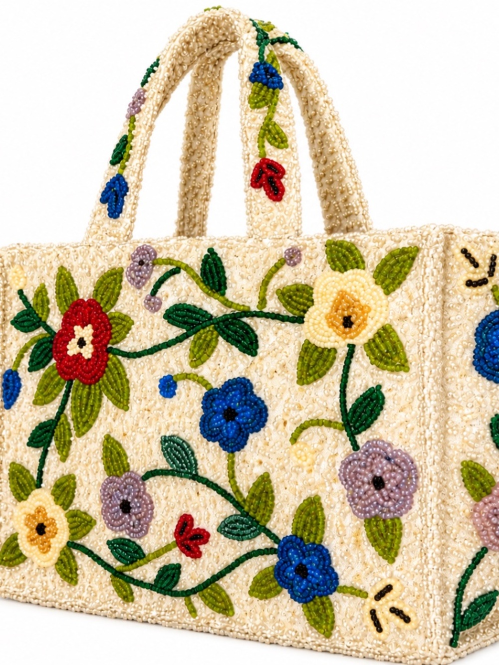 Vintage Pierre Urbach Beaded Floral Handbag Tote NWOT - Picture 4 of 8